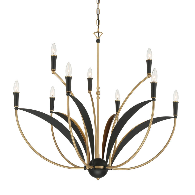 Nine Light Chandelier<br /><span style="color:#4AB0CE;">Entrega: 4-10 dias en USA</span><br /><span style="color:#4AB0CE;font-size:60%;">PREGUNTE POR ENTREGA EN PANAMA</span><br />Collection: Miller<br />Finish: Legacy Brass