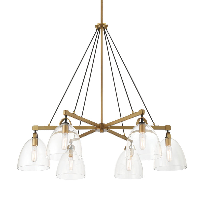 Six Light Chandelier<br /><span style="color:#4AB0CE;">Entrega: 4-10 dias en USA</span><br /><span style="color:#4AB0CE;font-size:60%;">PREGUNTE POR ENTREGA EN PANAMA</span><br />Collection: Sommersby<br />Finish: Legacy Brass