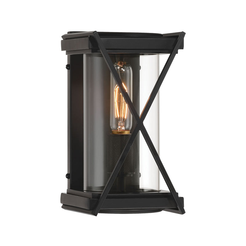 One Light Outdoor Wall Sconce<br /><span style="color:#4AB0CE;">Entrega: 4-10 dias en USA</span><br /><span style="color:#4AB0CE;font-size:60%;">PREGUNTE POR ENTREGA EN PANAMA</span><br />Collection: Rockhill<br />Finish: Dark Matte Black