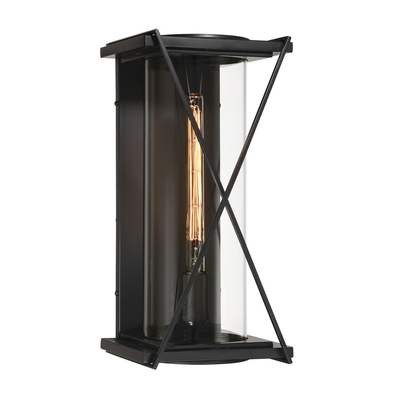 One Light Outdoor Wall Sconce<br /><span style="color:#4AB0CE;">Entrega: 4-10 dias en USA</span><br /><span style="color:#4AB0CE;font-size:60%;">PREGUNTE POR ENTREGA EN PANAMA</span><br />Collection: Rockhill<br />Finish: Dark Matte Black