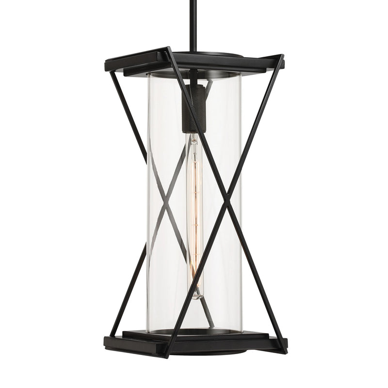 One Light Outdoor Pendant<br /><span style="color:#4AB0CE;">Entrega: 4-10 dias en USA</span><br /><span style="color:#4AB0CE;font-size:60%;">PREGUNTE POR ENTREGA EN PANAMA</span><br />Collection: Rockhill<br />Finish: Dark Matte Black