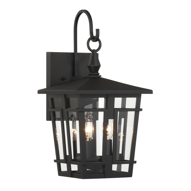 Three Light Outdoor Wall Sconce<br /><span style="color:#4AB0CE;">Entrega: 4-10 dias en USA</span><br /><span style="color:#4AB0CE;font-size:60%;">PREGUNTE POR ENTREGA EN PANAMA</span><br />Collection: Fieldstone<br />Finish: Sand Coal Black