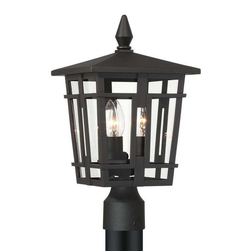 Three Light Outdoor Post Mount<br /><span style="color:#4AB0CE;">Entrega: 4-10 dias en USA</span><br /><span style="color:#4AB0CE;font-size:60%;">PREGUNTE POR ENTREGA EN PANAMA</span><br />Collection: Fieldstone<br />Finish: Sand Coal Black