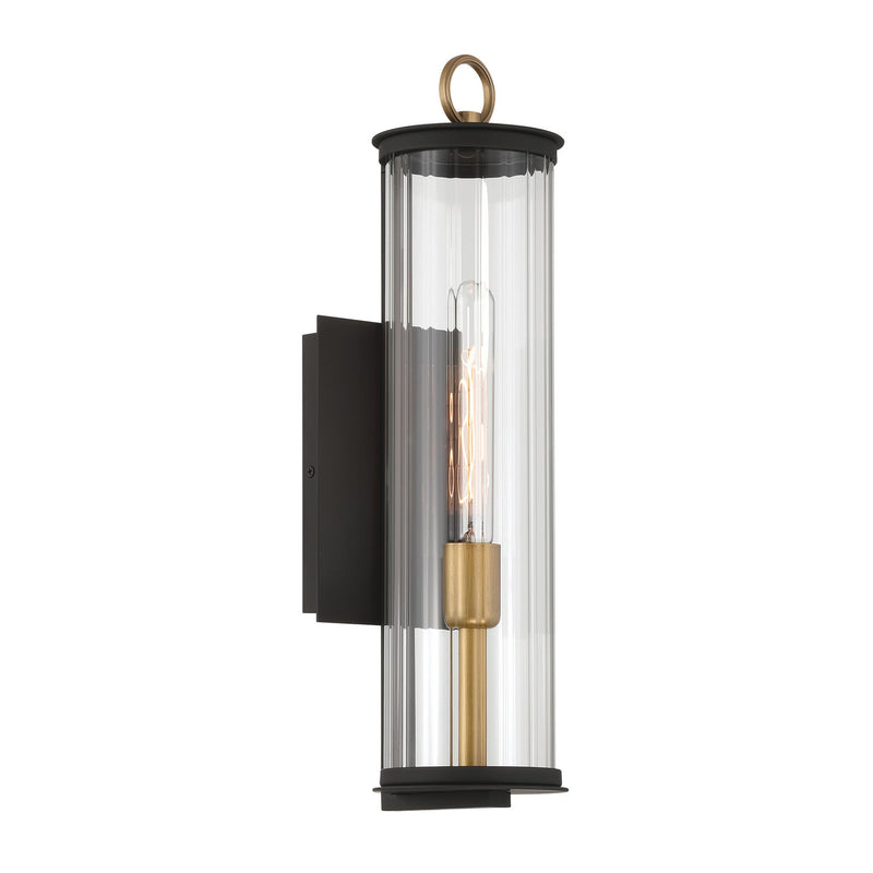 One Light Outdoor Wall Sconce<br /><span style="color:#4AB0CE;">Entrega: 4-10 dias en USA</span><br /><span style="color:#4AB0CE;font-size:60%;">PREGUNTE POR ENTREGA EN PANAMA</span><br />Collection: Cara<br />Finish: Dark Matte Black