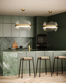 Kuzco Lighting - CH13922-VBCR-UNV - LED Chandelier - Taurus - Vintage Brass/Clear Ribbed Glass