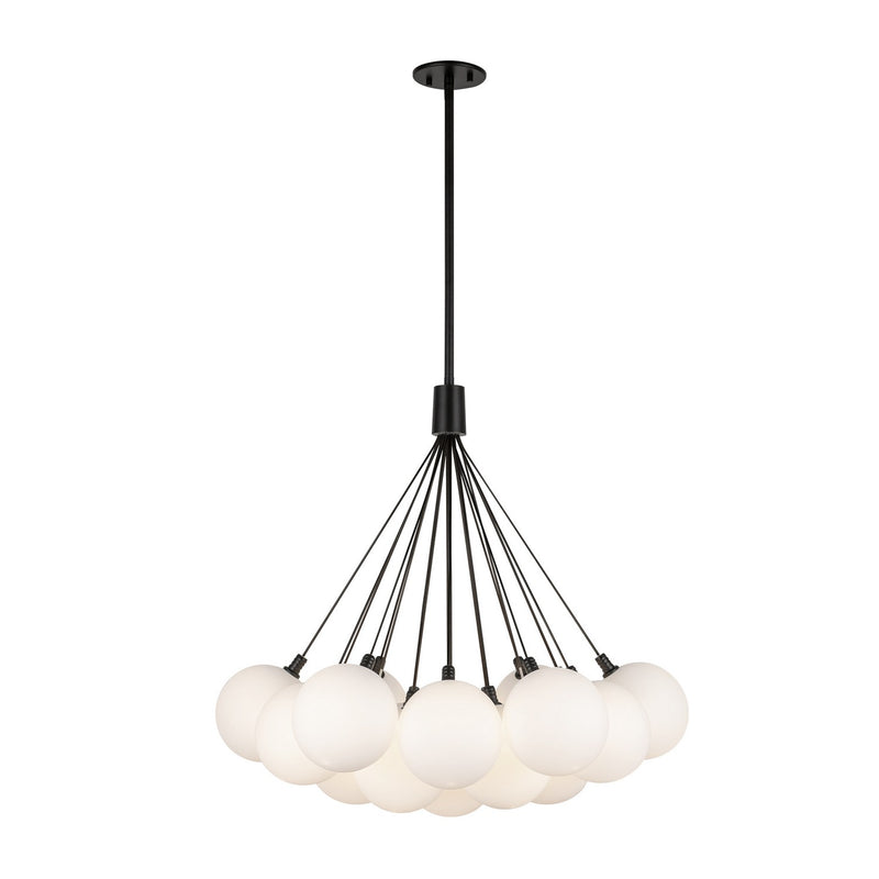 LED Chandelier<br /><span style="color:#4AB0CE;">Entrega: 4-10 dias en USA</span><br /><span style="color:#4AB0CE;font-size:60%;">PREGUNTE POR ENTREGA EN PANAMA</span><br />Collection: Bolla<br />Finish: Black/Opal Glass
