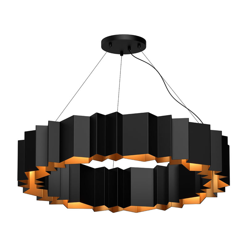 12 Light Chandelier<br /><span style="color:#4AB0CE;">Entrega: 4-10 dias en USA</span><br /><span style="color:#4AB0CE;font-size:60%;">PREGUNTE POR ENTREGA EN PANAMA</span><br />Collection: Akira<br />Finish: Black/Gold