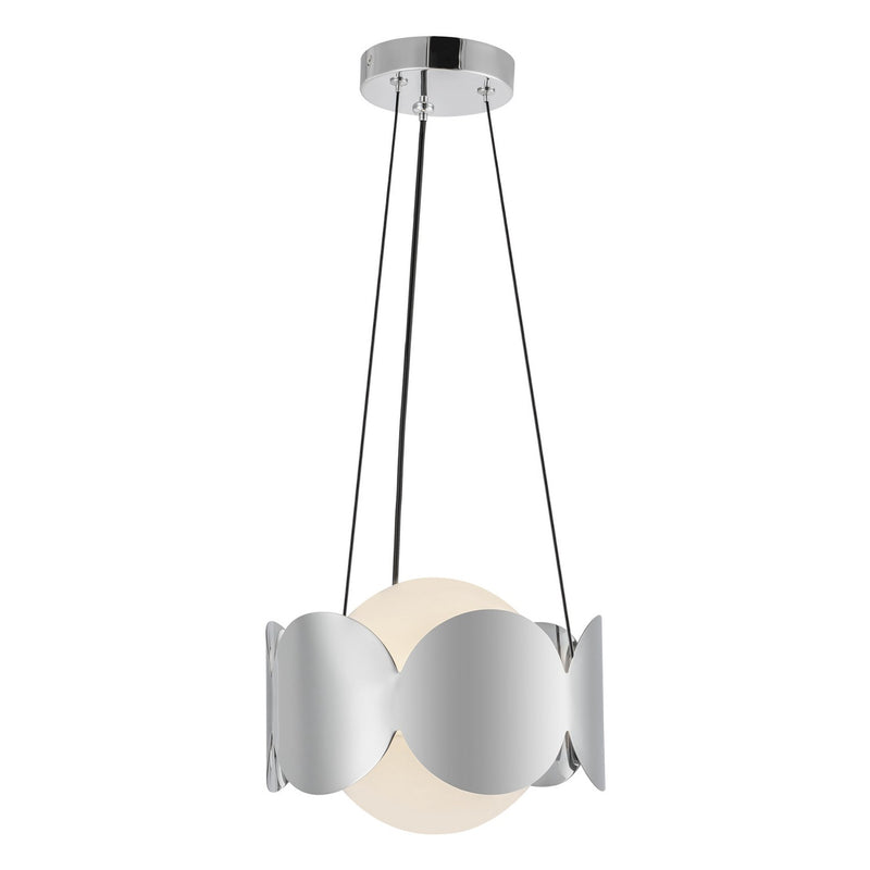 One Light Chandelier<br /><span style="color:#4AB0CE;">Entrega: 4-10 dias en USA</span><br /><span style="color:#4AB0CE;font-size:60%;">PREGUNTE POR ENTREGA EN PANAMA</span><br />Collection: Ciel<br />Finish: Chrome/Opal Glass