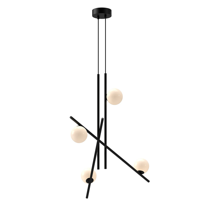Kuzco Lighting - CH89832-BK/GO-UNV - LED Chandelier - Amara - Black/Glossy Opal Glass