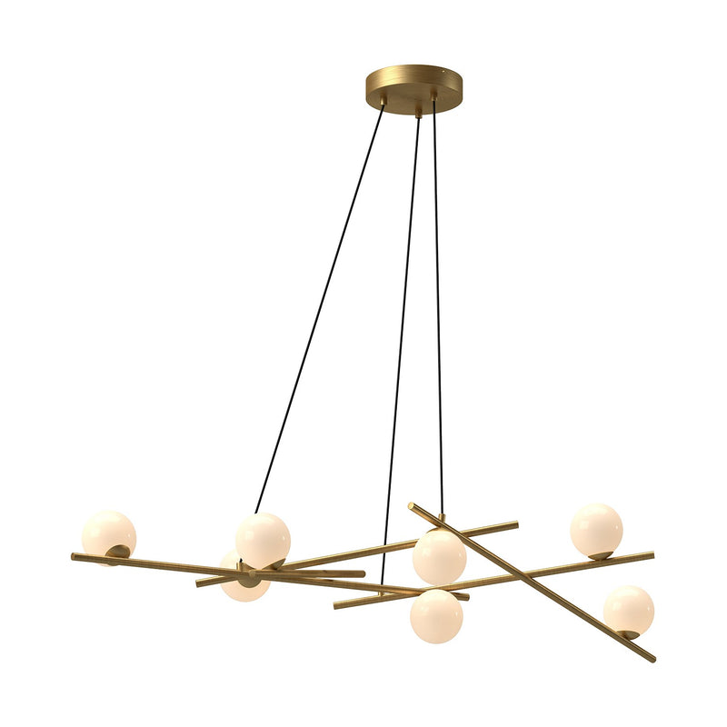 LED Chandelier<br /><span style="color:#4AB0CE;">Entrega: 4-10 dias en USA</span><br /><span style="color:#4AB0CE;font-size:60%;">PREGUNTE POR ENTREGA EN PANAMA</span><br />Collection: Amara<br />Finish: Brushed Gold/Glossy Opal Glass