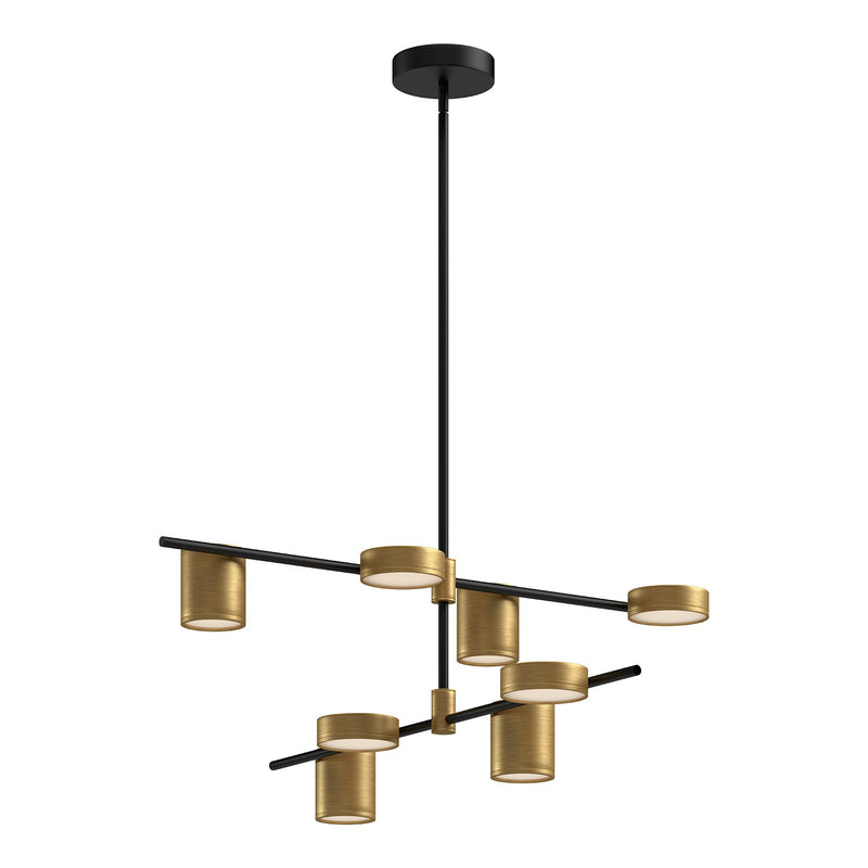 LED Chandelier<br /><span style="color:#4AB0CE;">Entrega: 4-10 dias en USA</span><br /><span style="color:#4AB0CE;font-size:60%;">PREGUNTE POR ENTREGA EN PANAMA</span><br />Collection: Jayden<br />Finish: Black/Brushed Gold