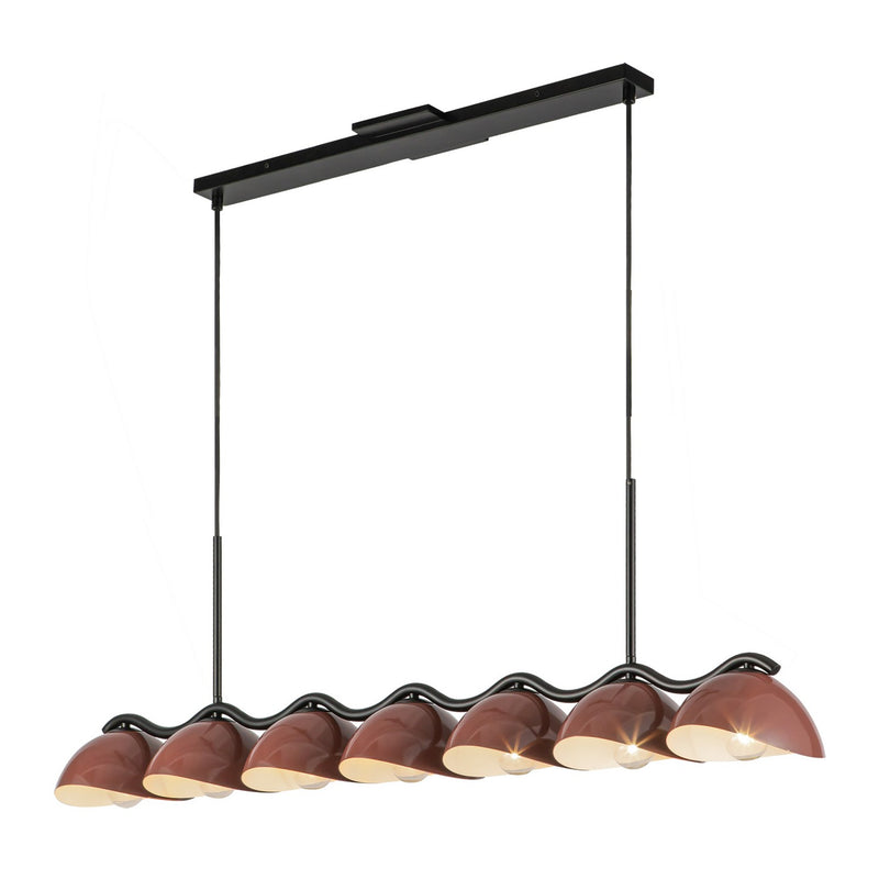 Seven Light Linear Pendant<br /><span style="color:#4AB0CE;">Entrega: 4-10 dias en USA</span><br /><span style="color:#4AB0CE;font-size:60%;">PREGUNTE POR ENTREGA EN PANAMA</span><br />Collection: Atlas<br />Finish: Black/Burgundy