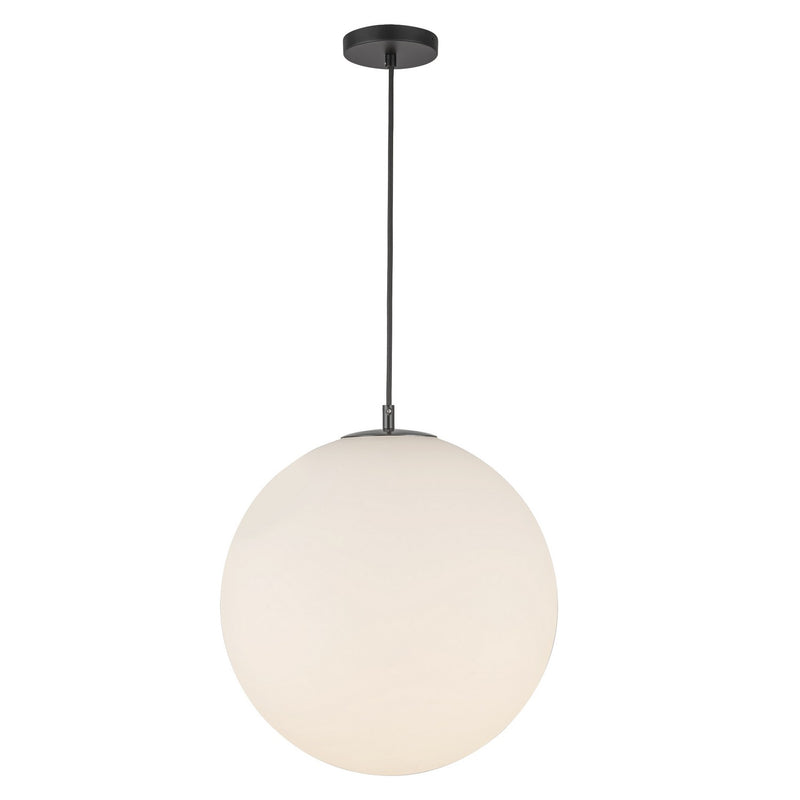 One Light Pendant<br /><span style="color:#4AB0CE;">Entrega: 4-10 dias en USA</span><br /><span style="color:#4AB0CE;font-size:60%;">PREGUNTE POR ENTREGA EN PANAMA</span><br />Collection: Marco<br />Finish: Black/Opal Glass