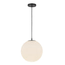 One Light Pendant<br /><span style="color:#4AB0CE;">Entrega: 4-10 dias en USA</span><br /><span style="color:#4AB0CE;font-size:60%;">PREGUNTE POR ENTREGA EN PANAMA</span><br />Collection: Marco<br />Finish: Black/Opal Glass