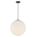 One Light Pendant<br /><span style="color:#4AB0CE;">Entrega: 4-10 dias en USA</span><br /><span style="color:#4AB0CE;font-size:60%;">PREGUNTE POR ENTREGA EN PANAMA</span><br />Collection: Marco<br />Finish: Black/Opal Glass