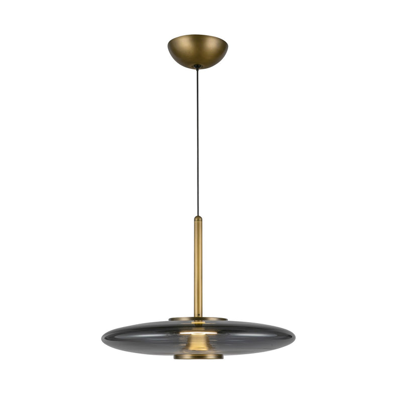 LED Pendant<br /><span style="color:#4AB0CE;">Entrega: 4-10 dias en USA</span><br /><span style="color:#4AB0CE;font-size:60%;">PREGUNTE POR ENTREGA EN PANAMA</span><br />Collection: Kyoto<br />Finish: Vintage Brass/Smoked Glass