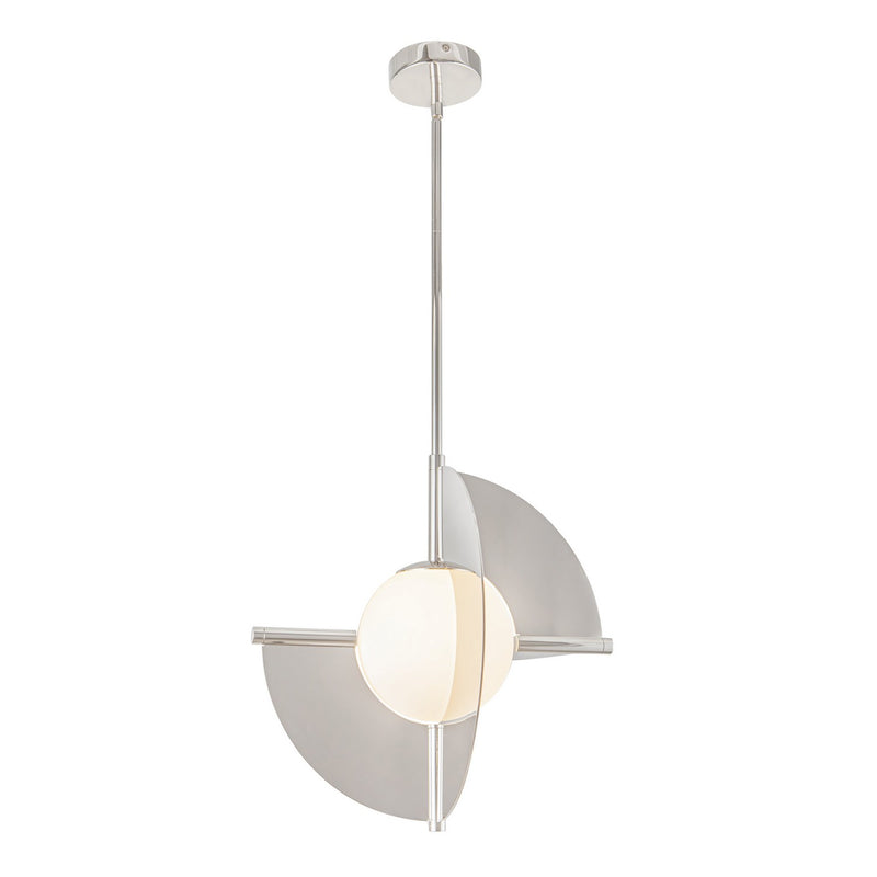 LED Pendant<br /><span style="color:#4AB0CE;">Entrega: 4-10 dias en USA</span><br /><span style="color:#4AB0CE;font-size:60%;">PREGUNTE POR ENTREGA EN PANAMA</span><br />Collection: Scorpio<br />Finish: Polished Nickel/Opal Glass