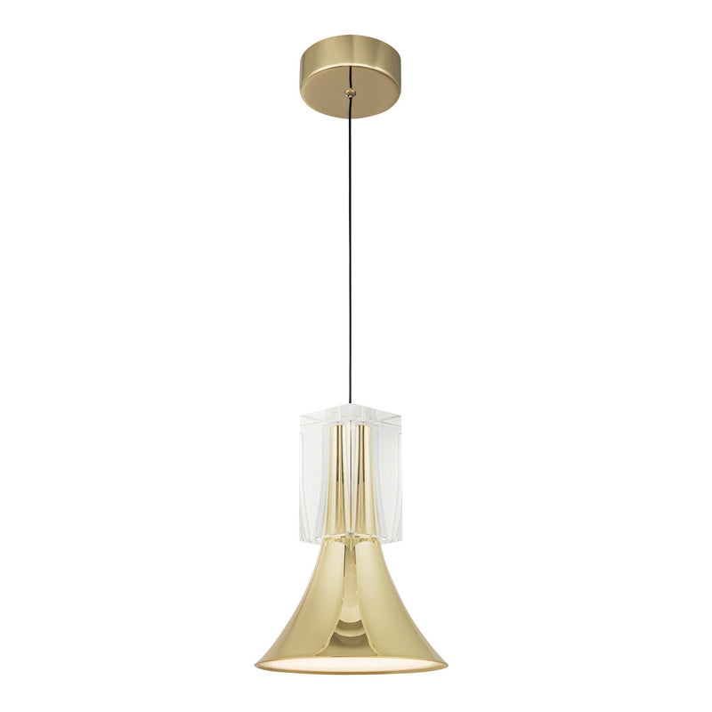 LED Pendant<br /><span style="color:#4AB0CE;">Entrega: 4-10 dias en USA</span><br /><span style="color:#4AB0CE;font-size:60%;">PREGUNTE POR ENTREGA EN PANAMA</span><br />Collection: Floe<br />Finish: Metallic Brass/Clear Crystal