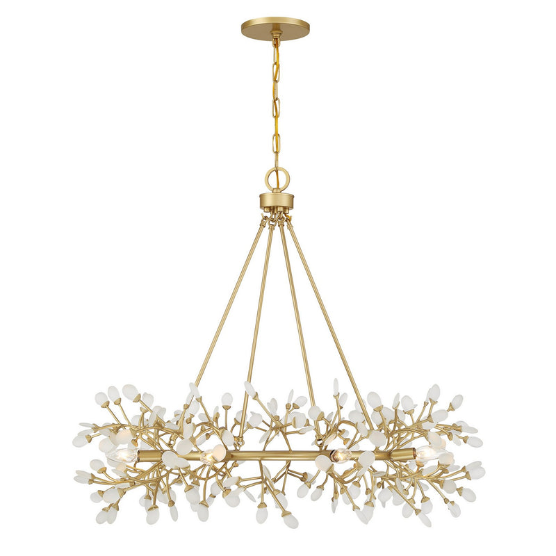 Eight Light Chandelier<br /><span style="color:#4AB0CE;">Entrega: 4-10 dias en USA</span><br /><span style="color:#4AB0CE;font-size:60%;">PREGUNTE POR ENTREGA EN PANAMA</span><br />Collection: Once<br />Finish: Spun Gold