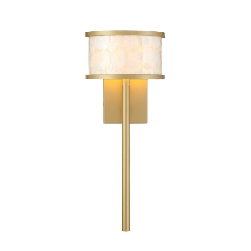 One Light Wall Sconce<br /><span style="color:#4AB0CE;">Entrega: 3-4 semanas en USA</span><br /><span style="color:#4AB0CE;font-size:60%;">PREGUNTE POR ENTREGA EN PANAMA</span><br />Collection: Mariquita<br />Finish: Spun Gold