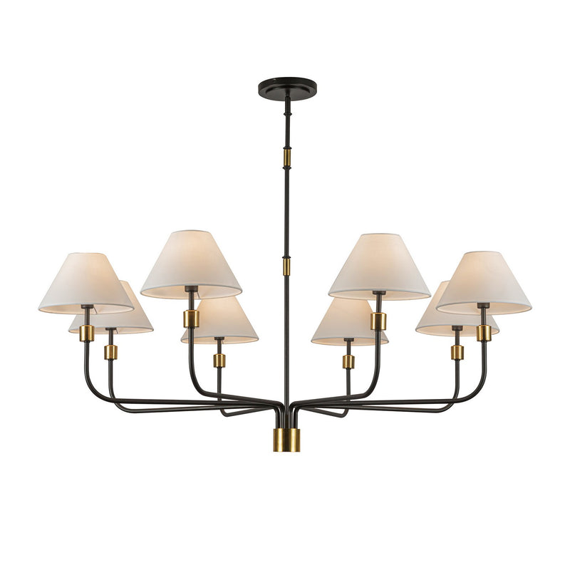 Eight Light Chandelier<br /><span style="color:#4AB0CE;">Entrega: 4-10 dias en USA</span><br /><span style="color:#4AB0CE;font-size:60%;">PREGUNTE POR ENTREGA EN PANAMA</span><br />Collection: Providence<br />Finish: Black, Brushed Brass
