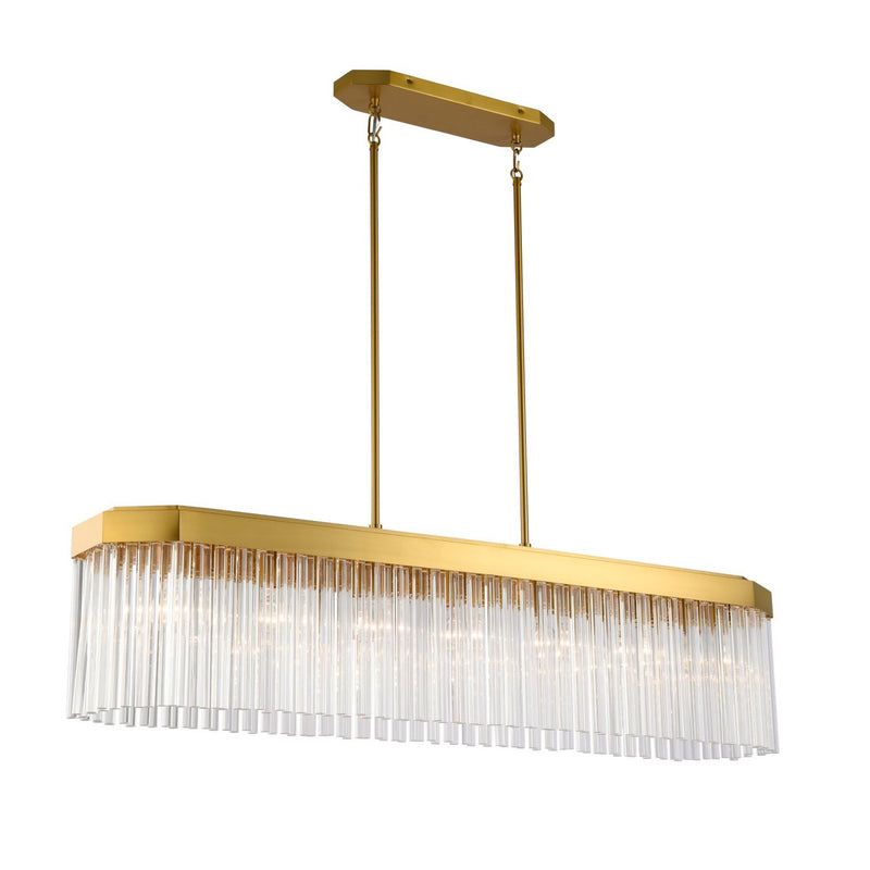 Seven Light Island Pendant<br /><span style="color:#4AB0CE;">Entrega: 4-10 dias en USA</span><br /><span style="color:#4AB0CE;font-size:60%;">PREGUNTE POR ENTREGA EN PANAMA</span><br />Collection: Emma<br />Finish: Brushed Brass
