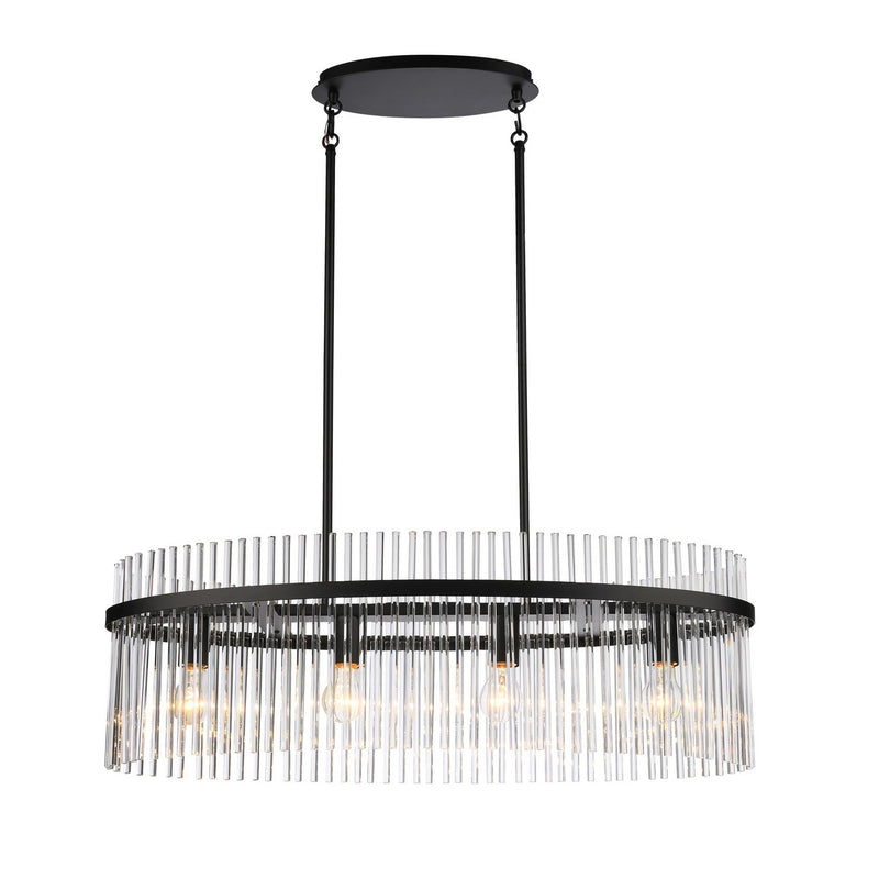 Four Light Island Pendant<br /><span style="color:#4AB0CE;">Entrega: 4-10 dias en USA</span><br /><span style="color:#4AB0CE;font-size:60%;">PREGUNTE POR ENTREGA EN PANAMA</span><br />Collection: Ava<br />Finish: Black