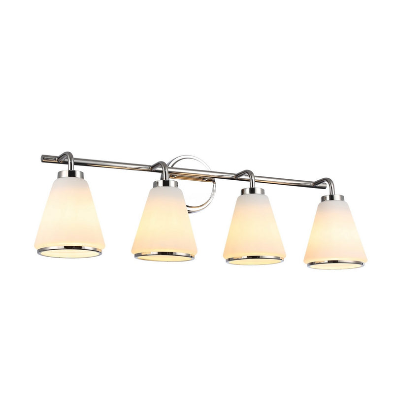 Four Light Bathroom Vanity<br /><span style="color:#4AB0CE;">Entrega: 4-10 dias en USA</span><br /><span style="color:#4AB0CE;font-size:60%;">PREGUNTE POR ENTREGA EN PANAMA</span><br />Collection: Zoey<br />Finish: Polished Nickel