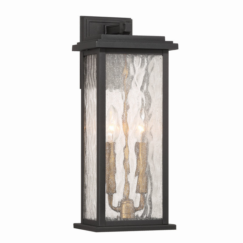 Two Light Outdoor Wall Sconce<br /><span style="color:#4AB0CE;">Entrega: 4-10 dias en USA</span><br /><span style="color:#4AB0CE;font-size:60%;">PREGUNTE POR ENTREGA EN PANAMA</span><br />Collection: Estate<br />Finish: Black, Brass