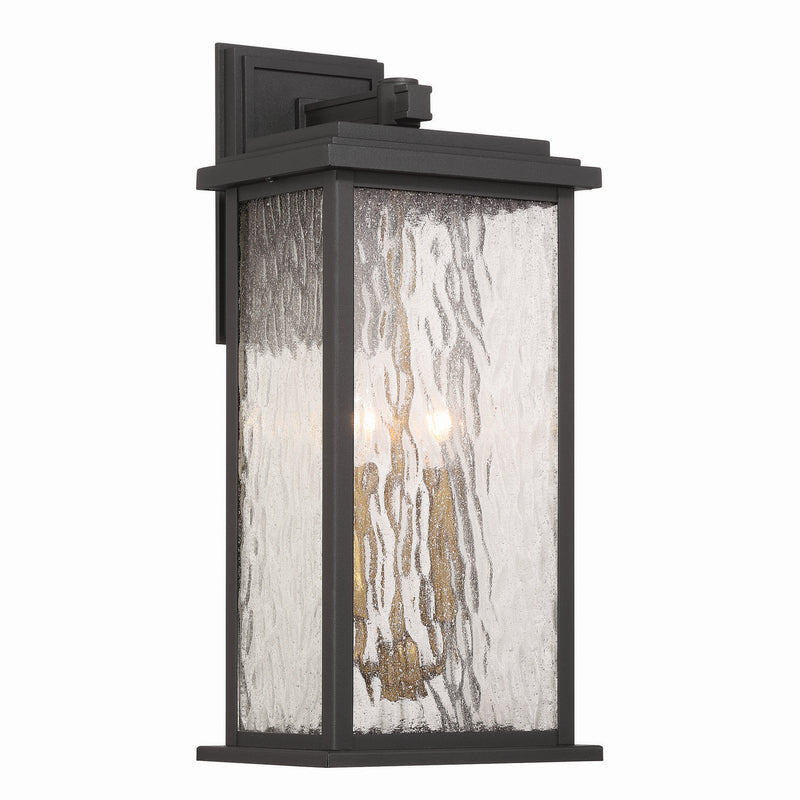 Two Light Outdoor Wall Sconce<br /><span style="color:#4AB0CE;">Entrega: 4-10 dias en USA</span><br /><span style="color:#4AB0CE;font-size:60%;">PREGUNTE POR ENTREGA EN PANAMA</span><br />Collection: Estate<br />Finish: Black, Brass