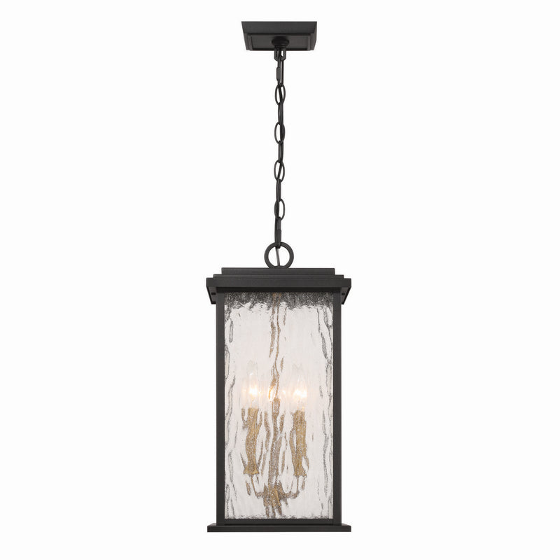 Three Light Outdoor Pendant<br /><span style="color:#4AB0CE;">Entrega: 4-10 dias en USA</span><br /><span style="color:#4AB0CE;font-size:60%;">PREGUNTE POR ENTREGA EN PANAMA</span><br />Collection: Estate<br />Finish: Black, Brass