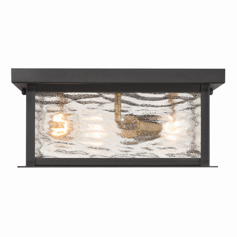 Three Light Outdoor Flush Mount<br /><span style="color:#4AB0CE;">Entrega: 4-10 dias en USA</span><br /><span style="color:#4AB0CE;font-size:60%;">PREGUNTE POR ENTREGA EN PANAMA</span><br />Collection: Estate<br />Finish: Black, Brass