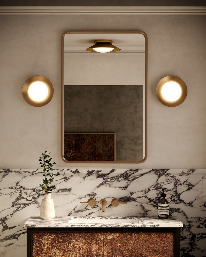 Kuzco Lighting - WS77909-BG/OP - LED Wall Sconce - Cleo - Brushed Gold/Opal Glass