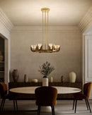 Alora - CH362423VBAR-UNV - LED Chandelier - Colette - Vintage Brass/Alabaster