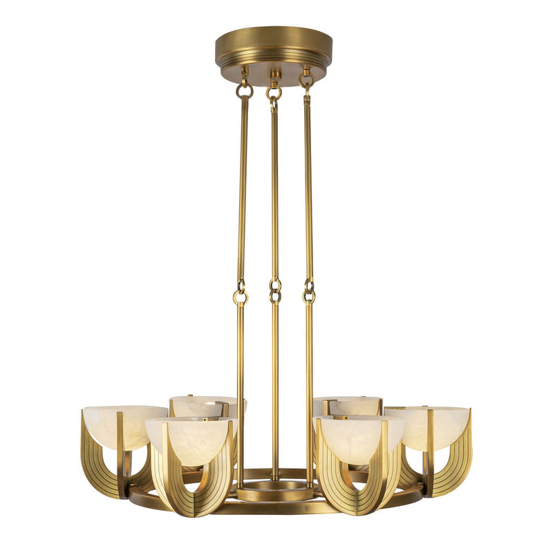 LED Chandelier<br /><span style="color:#4AB0CE;">Entrega: 4-10 dias en USA</span><br /><span style="color:#4AB0CE;font-size:60%;">PREGUNTE POR ENTREGA EN PANAMA</span><br />Collection: Colette<br />Finish: Vintage Brass/Alabaster