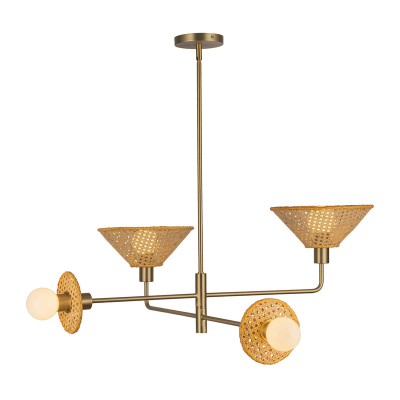 Four Light Chandelier<br /><span style="color:#4AB0CE;">Entrega: 4-10 dias en USA</span><br /><span style="color:#4AB0CE;font-size:60%;">PREGUNTE POR ENTREGA EN PANAMA</span><br />Collection: Piper<br />Finish: Brushed Gold