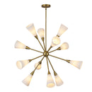 12 Light Chandelier<br /><span style="color:#4AB0CE;">Entrega: 4-10 dias en USA</span><br /><span style="color:#4AB0CE;font-size:60%;">PREGUNTE POR ENTREGA EN PANAMA</span><br />Collection: Cosmo<br />Finish: Brushed Gold/Glossy Ribbed Opal Glass