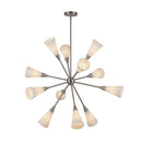 12 Light Chandelier<br /><span style="color:#4AB0CE;">Entrega: 4-10 dias en USA</span><br /><span style="color:#4AB0CE;font-size:60%;">PREGUNTE POR ENTREGA EN PANAMA</span><br />Collection: Cosmo<br />Finish: Brushed Nickel/Glossy Ribbed Opal Glass
