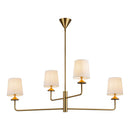 Four Light Chandelier<br /><span style="color:#4AB0CE;">Entrega: 3-4 semanas en USA</span><br /><span style="color:#4AB0CE;font-size:60%;">PREGUNTE POR ENTREGA EN PANAMA</span><br />Collection: Bridgette<br />Finish: Brushed Gold/White Linen