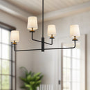 Alora - CH497445MBWL - Four Light Chandelier - Bridgette - Matte Black/White Linen