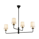 Four Light Chandelier<br /><span style="color:#4AB0CE;">Entrega: 4-10 dias en USA</span><br /><span style="color:#4AB0CE;font-size:60%;">PREGUNTE POR ENTREGA EN PANAMA</span><br />Collection: Bridgette<br />Finish: Matte Black/White Linen