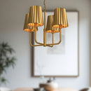 Alora - CH528423AG - Four Light Chandelier - Plisse - Aged Gold