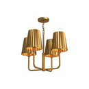 Four Light Chandelier<br /><span style="color:#4AB0CE;">Entrega: 4-10 dias en USA</span><br /><span style="color:#4AB0CE;font-size:60%;">PREGUNTE POR ENTREGA EN PANAMA</span><br />Collection: Plisse<br />Finish: Aged Gold