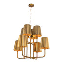 Eight Light Chandelier<br /><span style="color:#4AB0CE;">Entrega: 4-10 dias en USA</span><br /><span style="color:#4AB0CE;font-size:60%;">PREGUNTE POR ENTREGA EN PANAMA</span><br />Collection: Plisse<br />Finish: Aged Gold