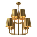Eight Light Chandelier<br /><span style="color:#4AB0CE;">Entrega: 4-10 dias en USA</span><br /><span style="color:#4AB0CE;font-size:60%;">PREGUNTE POR ENTREGA EN PANAMA</span><br />Collection: Plisse<br />Finish: Aged Gold