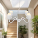 Alora - CH558427AWOP - Four Light Chandelier - Effie - Antique White/Opal Glass