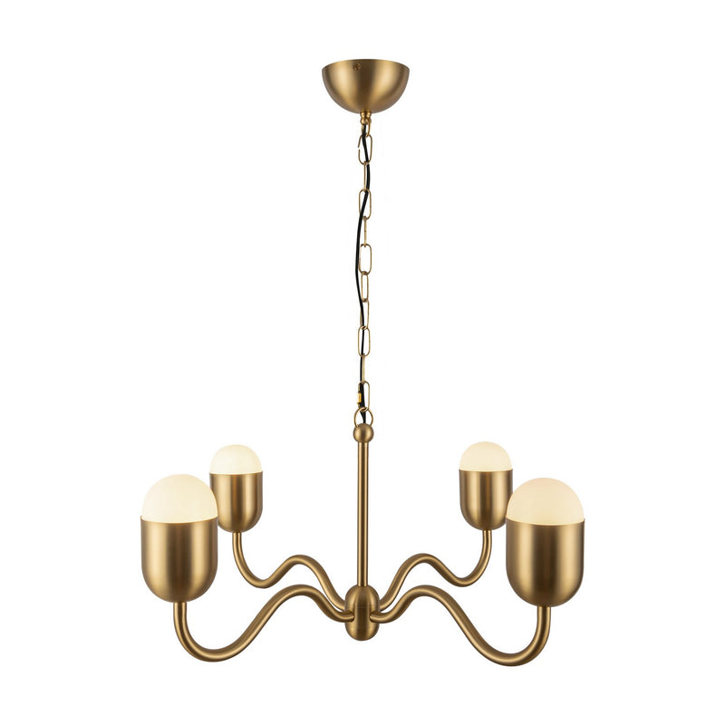 Four Light Chandelier<br /><span style="color:#4AB0CE;">Entrega: 4-10 dias en USA</span><br /><span style="color:#4AB0CE;font-size:60%;">PREGUNTE POR ENTREGA EN PANAMA</span><br />Collection: Effie<br />Finish: Brushed Gold/Opal Glass