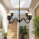 Alora - CH558427MBOP - Four Light Chandelier - Effie - Matte Black/Opal Glass