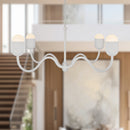 Alora - CH558439AWOP - Four Light Chandelier - Effie - Antique White/Opal Glass