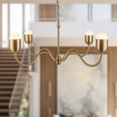 Alora - CH558439BGOP - Four Light Chandelier - Effie - Brushed Gold/Opal Glass